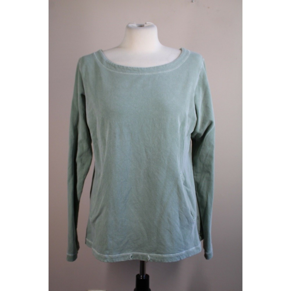 Fresh Produce M/L Sage Green Terry Sweatshirt Top Pockets USA Made